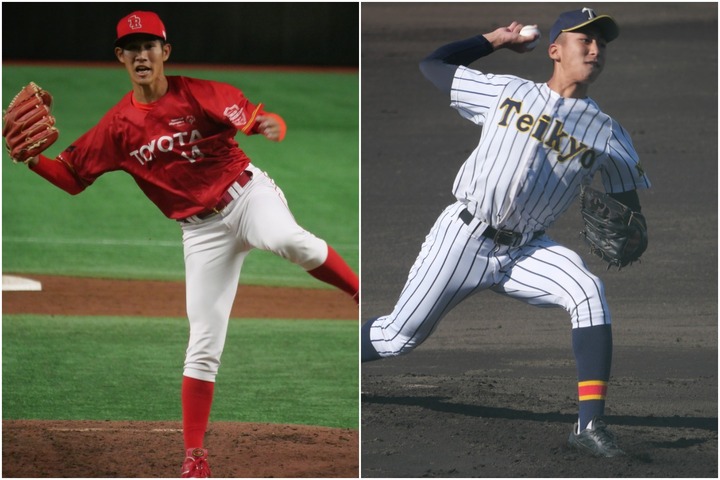 長谷部(左)は大学から社会人に進んで大きく成長した。長身右腕・茨木(右)はポテンシャルの高さが魅力だ。写真：西尾典文