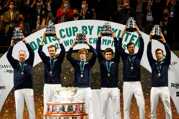 ロシア、ベラルーシ選手の個人での大会出場は認められたが、団体戦への参加は不可となった。昨年のデビスカップではロシアテニス連盟が優勝を飾っている。(C)Getty Images