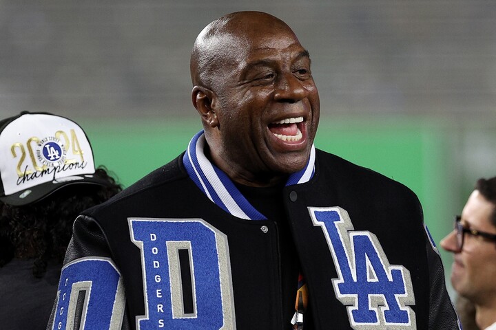 チャンピオン　マジックジョンソン まさに“LAの英雄”！ドジャースの優勝でマジック・ジョンソンの